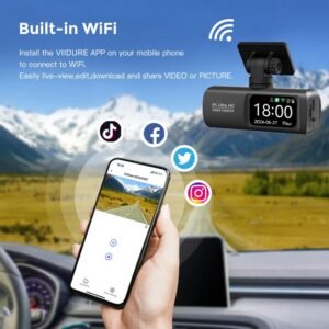 4k dash cam with wifi and gps installed in a car