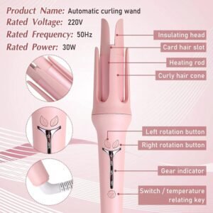 32mm ceramic hair curler features
