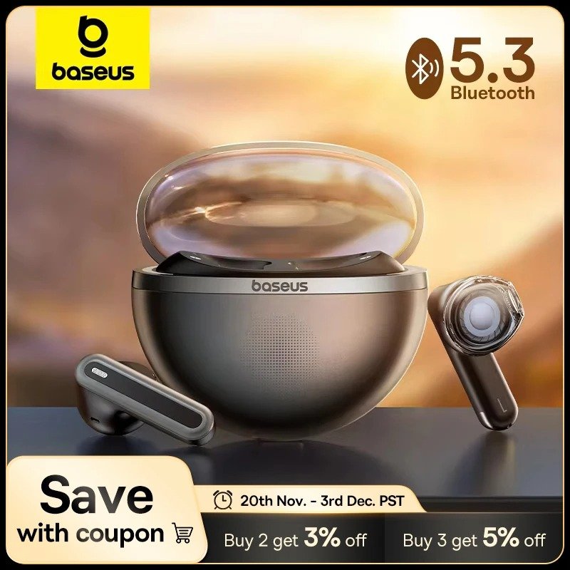 Wireless earbuds with deep bass