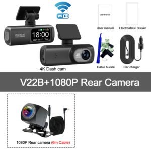 4k dash cam with wifi and gps installed in a car