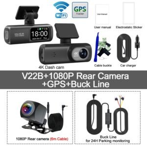4k dash cam with wifi and gps installed in a car