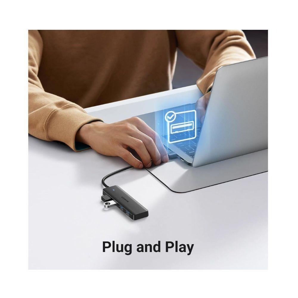 UGREEN 4-Port USB 3.0 Hub – Satin Black - Image 2