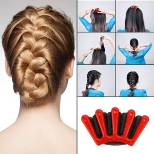 DIY hair braiding tool kit with multiple hair styling accessories
