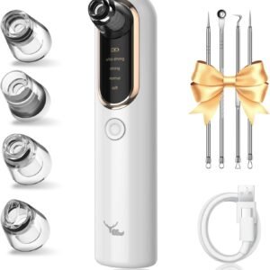 Pro-Suction blackhead remover standing on blue water with 5 suction heads