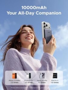 Portable magnetic wireless power bank for travel