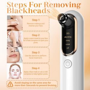 Blackhead remover with feature list and metal extractor tools