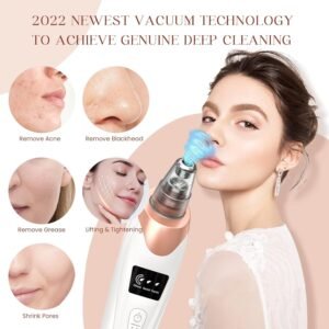 Blackhead vacuum with 5 suction tips for deep pore cleaning